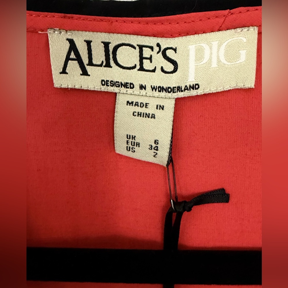 Alice’s Pig Tessa’s Tango Red&Black Cropped Top/Hi-Lo 2 Piece Skirt Set US2 NWT - Picture 6 of 13